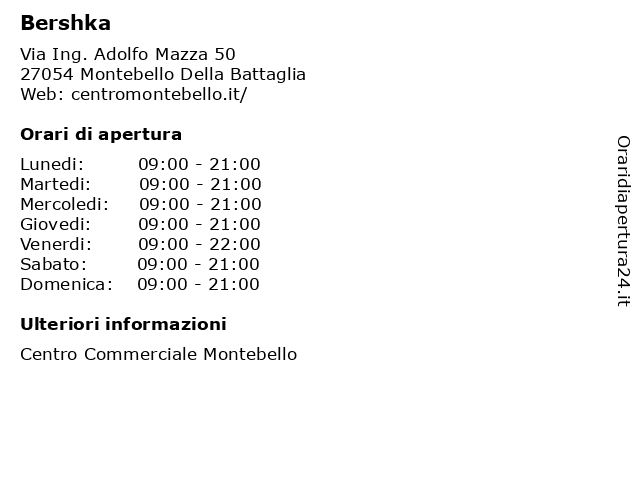 Bershka a Montebello Della Battaglia: indirizzo e orari di apertura
