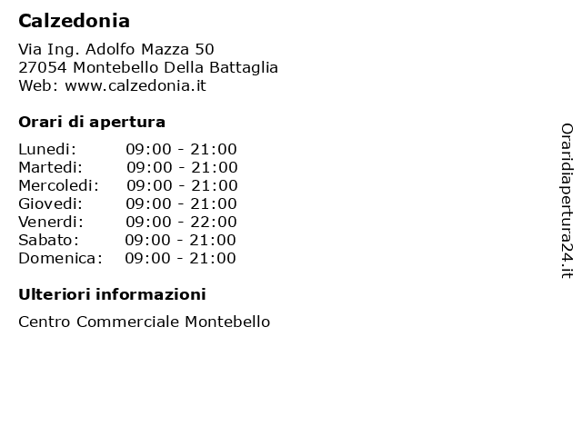 Calzedonia a Montebello Della Battaglia: indirizzo e orari di apertura