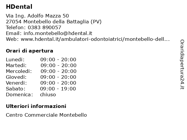 HDental a Montebello della Battaglia (PV): indirizzo e orari di apertura