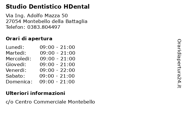 Studio Dentistico HDental a Montebello della Battaglia: indirizzo e orari di apertura