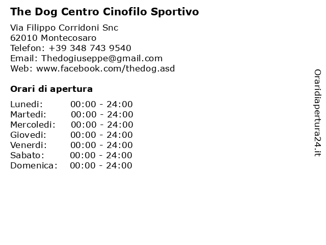 The Dog Centro Cinofilo Sportivo a Montecosaro: indirizzo e orari di apertura