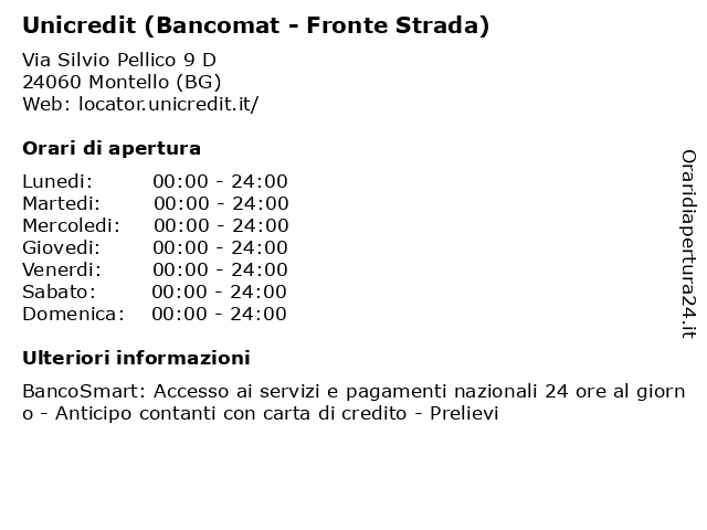 Unicredit (Bancomat - Fronte Strada) a Montello (BG): indirizzo e orari di apertura