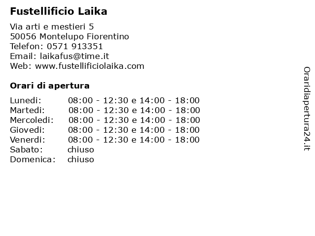Fustellificio Laika a Montelupo Fiorentino: indirizzo e orari di apertura