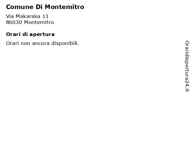 Comune Di Montemitro a Montemitro: indirizzo e orari di apertura