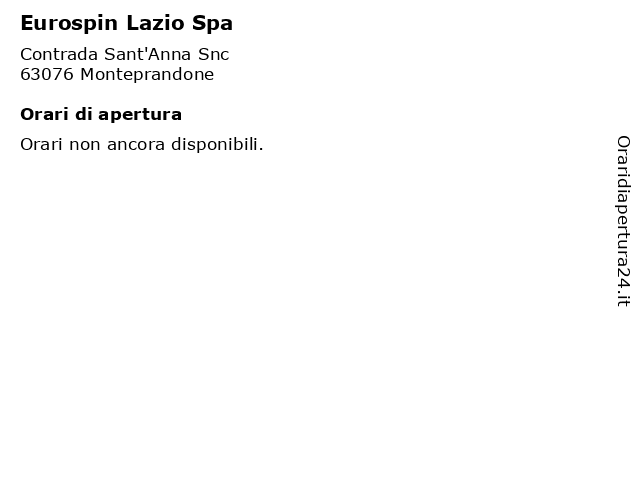 Eurospin Lazio Spa a Monteprandone: indirizzo e orari di apertura