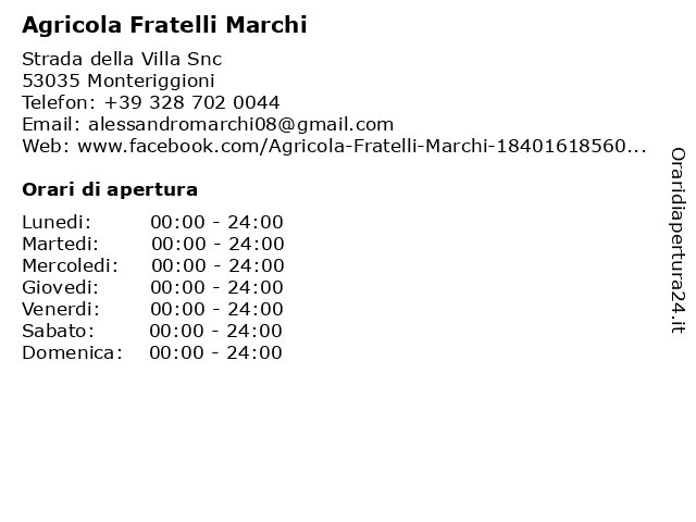 Agricola Fratelli Marchi a Monteriggioni: indirizzo e orari di apertura