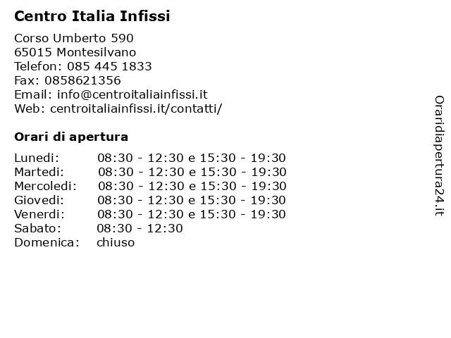Centro Italia Infissi a Montesilvano: indirizzo e orari di apertura