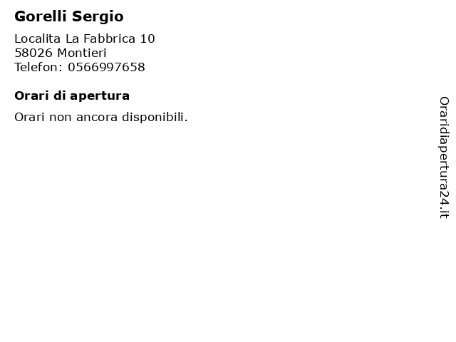 Gorelli Sergio a Montieri: indirizzo e orari di apertura