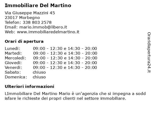 Immobiliare Del Martino a Morbegno: indirizzo e orari di apertura