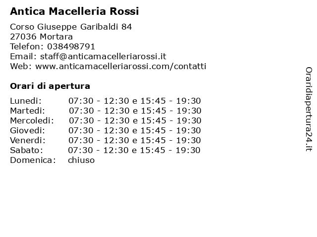 Antica Macelleria Rossi a Mortara: indirizzo e orari di apertura