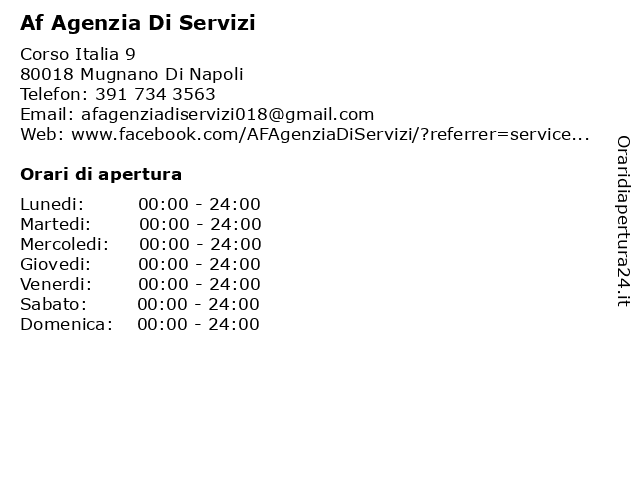 Af Agenzia Di Servizi a Mugnano Di Napoli: indirizzo e orari di apertura