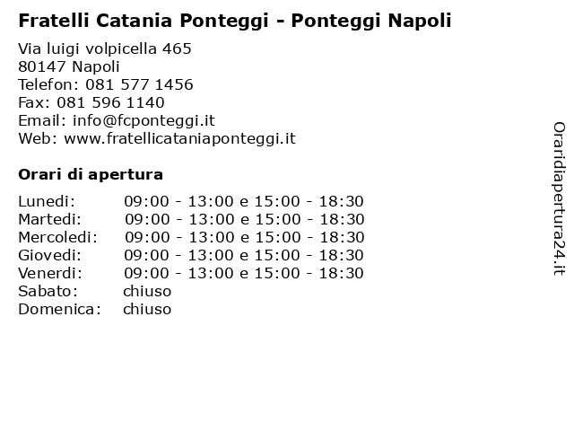 Fratelli Catania Ponteggi - Ponteggi Napoli a Napoli: indirizzo e orari di apertura