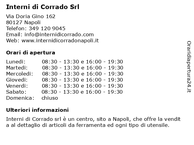 Interni di Corrado Srl a Napoli: indirizzo e orari di apertura