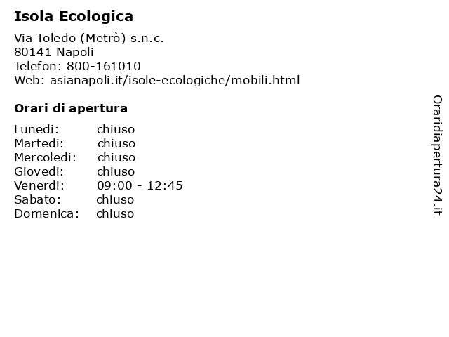 Isola Ecologica a Napoli: indirizzo e orari di apertura