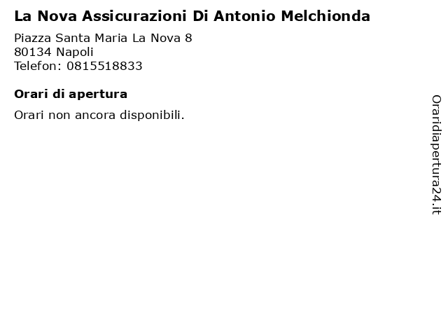 La Nova Assicurazioni Di Antonio Melchionda a Napoli: indirizzo e orari di apertura