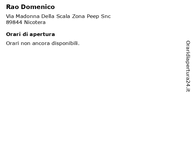 Rao Domenico a Nicotera: indirizzo e orari di apertura
