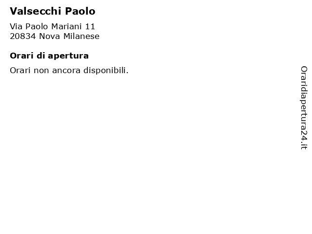 Valsecchi Paolo a Nova Milanese: indirizzo e orari di apertura