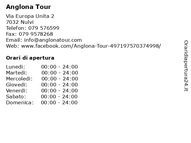 Anglona Tour a Nulvi: indirizzo e orari di apertura