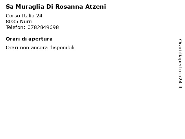 Sa Muraglia Di Rosanna Atzeni a Nurri: indirizzo e orari di apertura