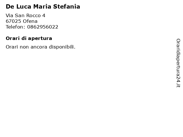De Luca Maria Stefania a Ofena: indirizzo e orari di apertura
