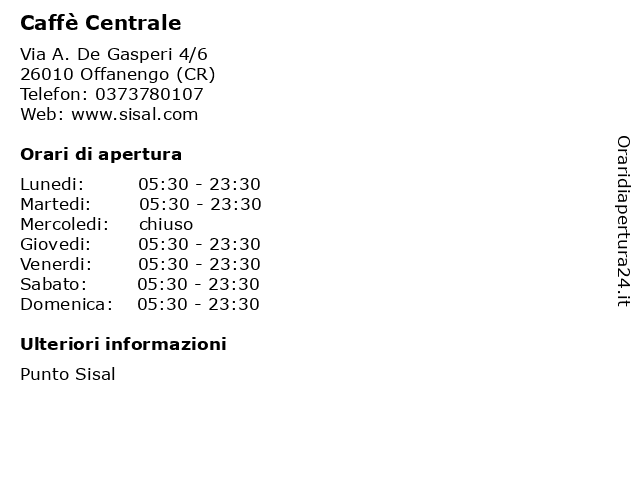 Caffè Centrale a Offanengo (CR): indirizzo e orari di apertura