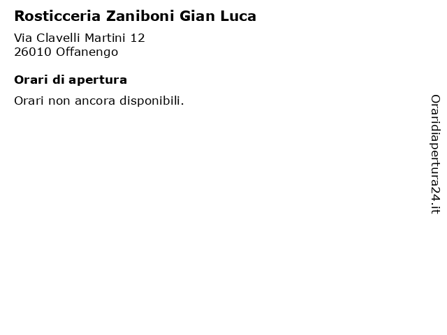 Rosticceria Zaniboni Gian Luca a Offanengo: indirizzo e orari di apertura