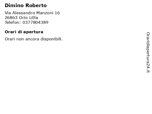 Dimino Roberto a Orio Litta: indirizzo e orari di apertura
