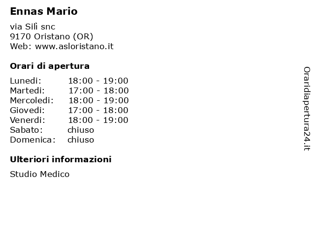 Ennas Mario a Oristano (OR): indirizzo e orari di apertura