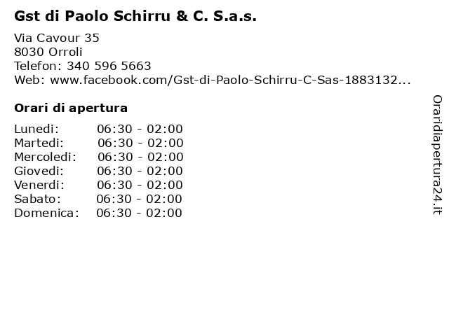 Gst di Paolo Schirru & C. S.a.s. a Orroli: indirizzo e orari di apertura