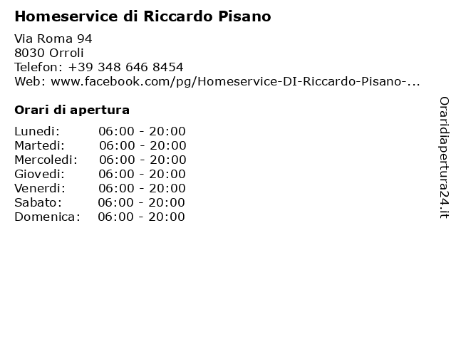 Homeservice di Riccardo Pisano a Orroli: indirizzo e orari di apertura