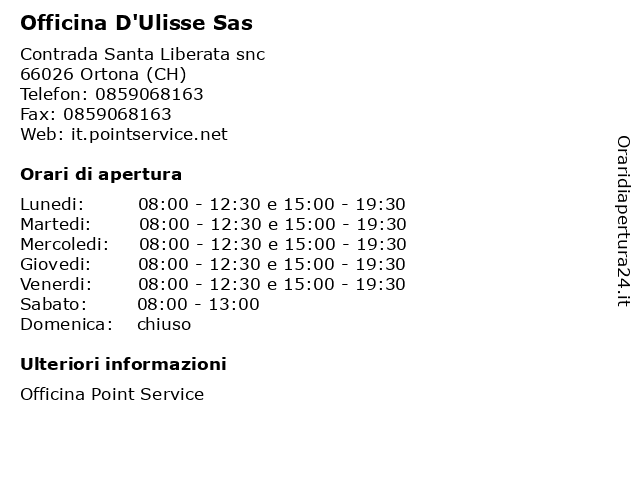 Officina D'Ulisse Sas a Ortona (CH): indirizzo e orari di apertura