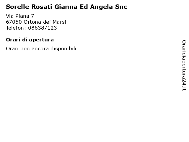 Sorelle Rosati Gianna Ed Angela Snc a Ortona dei Marsi: indirizzo e orari di apertura