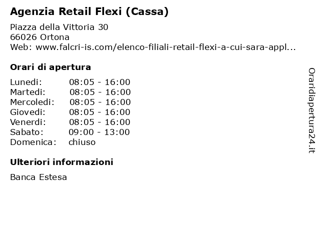 Agenzia Retail Flexi (Cassa) a Ortona: indirizzo e orari di apertura