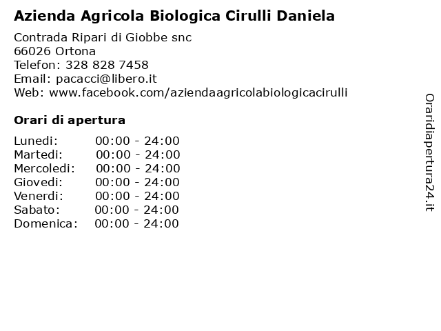 Il Colle Bed and Breakfast ed Azienda Agricola Biologica a Ortona: indirizzo e orari di apertura