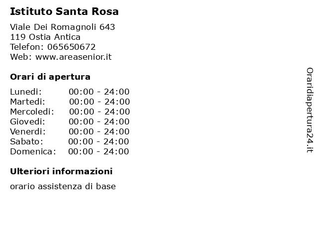 ᐅ Orari di apertura Istituto Santa Rosa | Viale Dei Romagnoli