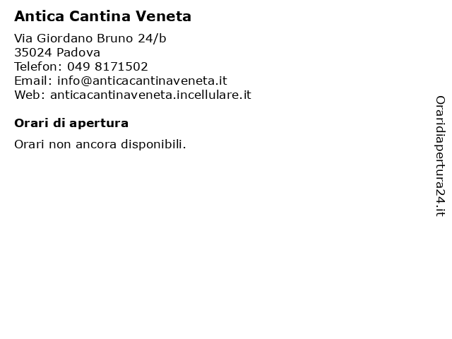 Antica Cantina Veneta a Padova: indirizzo e orari di apertura