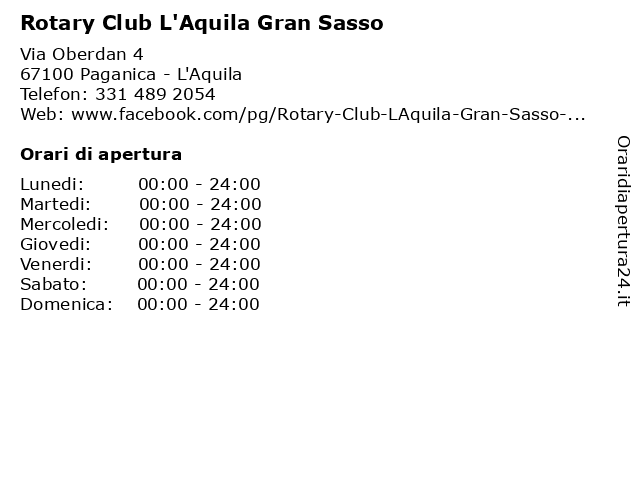 Rotary Club L'Aquila Gran Sasso a Paganica - L'Aquila: indirizzo e orari di apertura