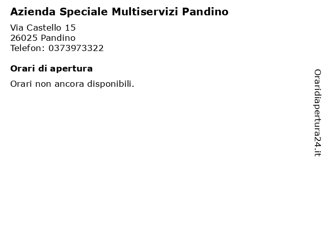 Azienda Speciale Multiservizi Pandino a Pandino: indirizzo e orari di apertura