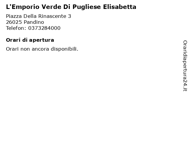 L'Emporio Verde Di Pugliese Elisabetta a Pandino: indirizzo e orari di apertura