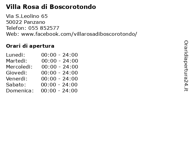 Villa Rosa di Boscorotondo a Panzano: indirizzo e orari di apertura