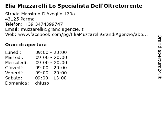 Elia Muzzarelli Lo Specialista Dell'Oltretorrente a Parma: indirizzo e orari di apertura