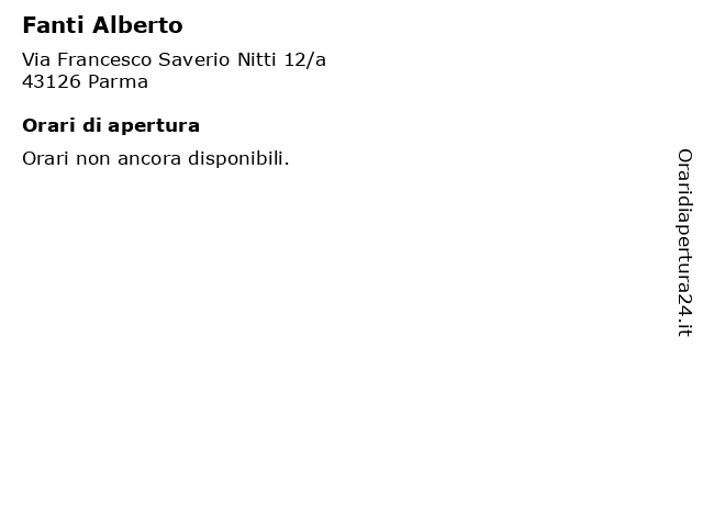 Fanti Alberto a Parma: indirizzo e orari di apertura