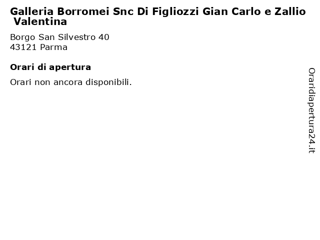Galleria Borromei Snc Di Figliozzi Gian Carlo e Zallio Valentina a Parma: indirizzo e orari di apertura
