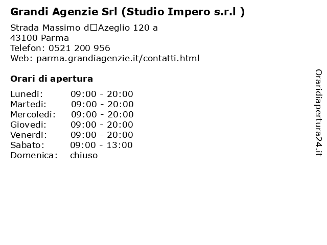 Grandi Agenzie Srl (Studio Impero s.r.l ) a Parma: indirizzo e orari di apertura
