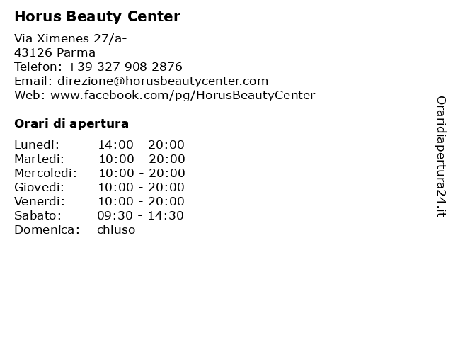 Horus Beauty Center a Parma: indirizzo e orari di apertura