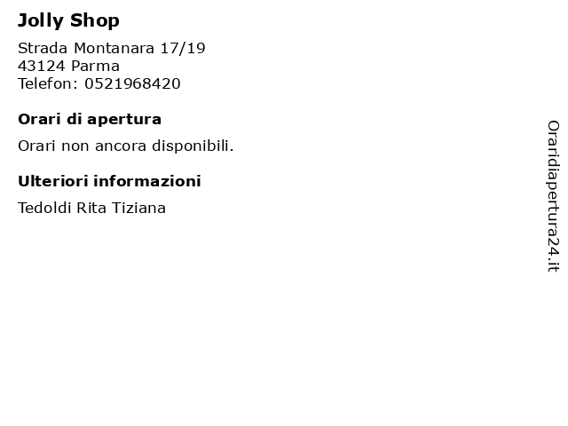 Jolly Shop a Parma: indirizzo e orari di apertura