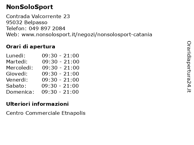 Non Solo Sport a Parma: indirizzo e orari di apertura
