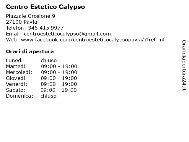 Centro Estetico Calypso a Pavia: indirizzo e orari di apertura