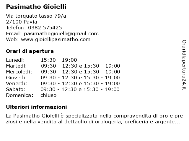 La nostra Gioielleria - Compro Oro Pavia Pasimatho