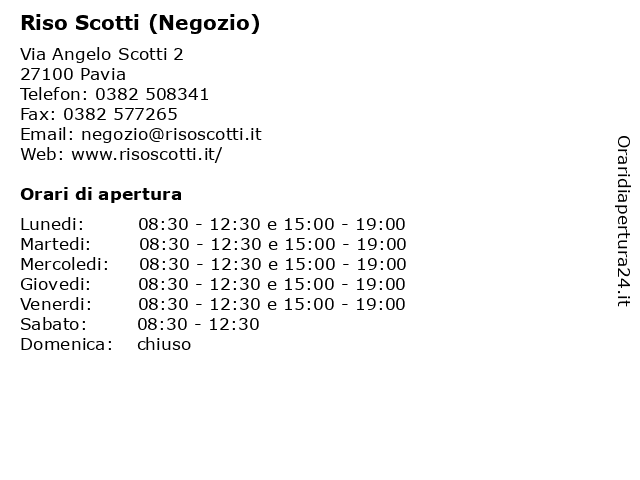 Riso Scotti (Negozio) a Pavia: indirizzo e orari di apertura